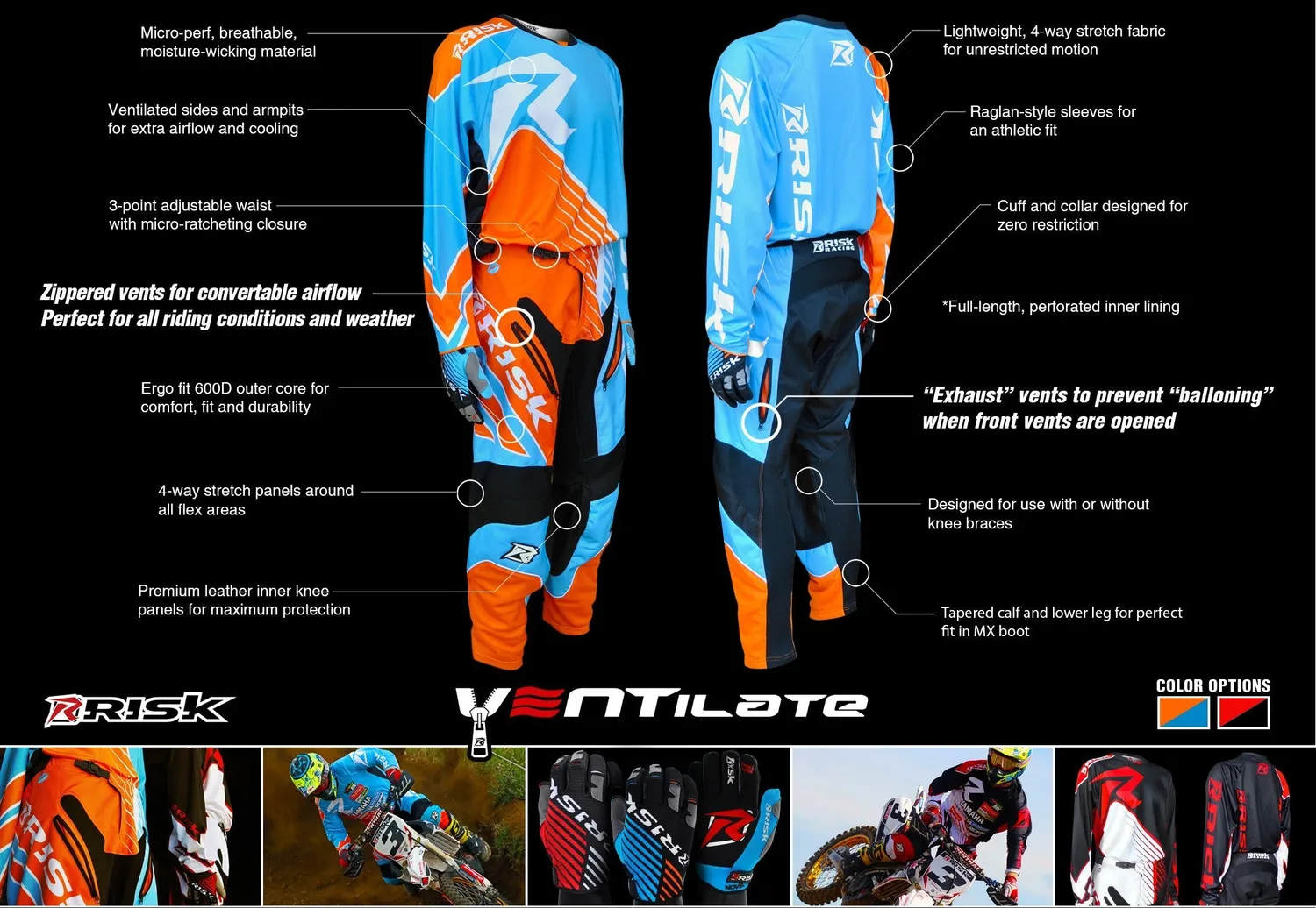 Risk Racing Ventilate motokrosové nohavice vetracie