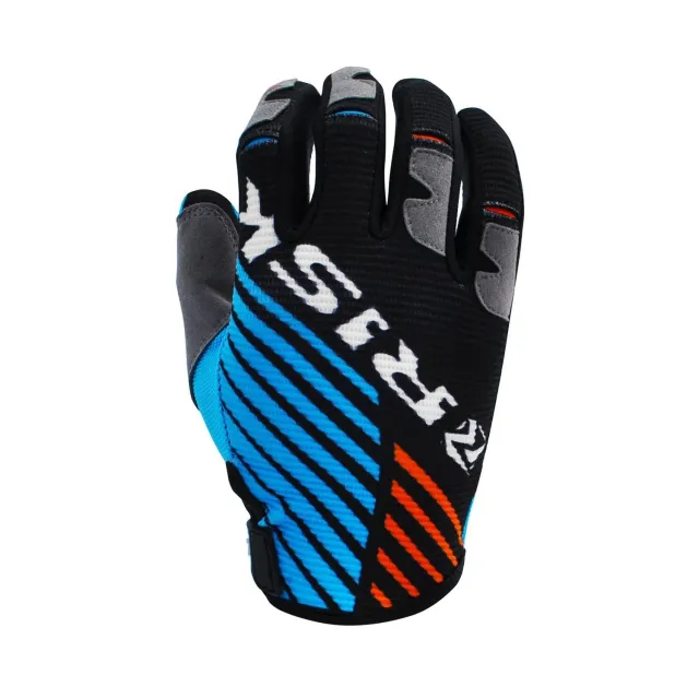 Risk Racing Ventilate motocyklové rukavice modro-oranžové priedušné