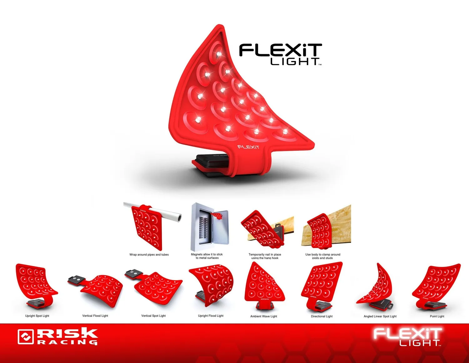 RISK RACING FLEXIT 2.0 ohybná LED baterka 200 lúmenov